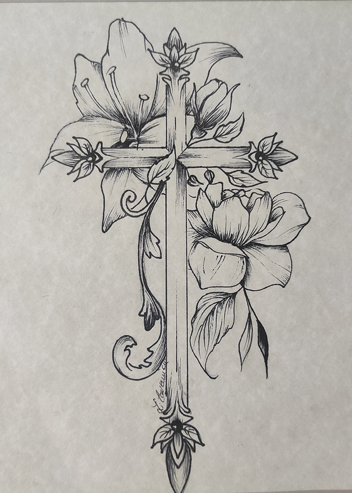 Croix fleurie