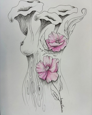 Une femme une fleur